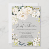 Waterverf Floral Wreath op Taupe Wedding Kaart (Voorkant)