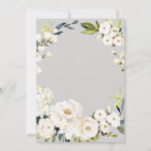 Waterverf Floral Wreath op Taupe Wedding Kaart (Achterkant)