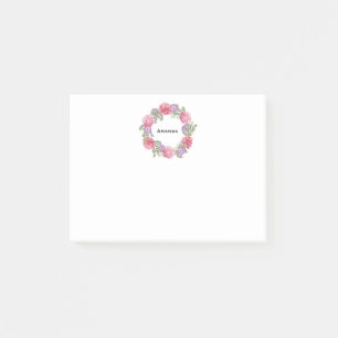 Waterverf Floral Wreath Personalized Post-it® Notes