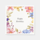 Waterverf Floral Wreath Servet (Voorkant)