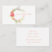 Waterverf Floral Wreath Visitekaartje (Voorkant / Achterkant)