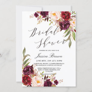 Waterverf Floral Wreath Vrijgezellenfeest Kaart