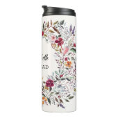 Waterverf Floral Wreath Weddenschap Bridesmaid Gif Thermosbeker (Geroteerd rechts)