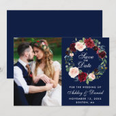 Waterverf Floral Wreath Wedding B Save The Date (Voorkant / Achterkant)