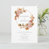 Waterverf Floral Wreath Wedding Invitatio Kaart (Staand voorkant)