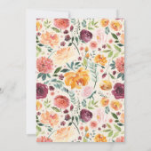 Waterverf Floral Wreath Wedding Invitation Kaart (Achterkant)