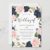 Waterverf Floral Wreath Wedding Kaart (Voorkant)