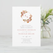 Waterverf Floral Wreath Wedding Kaart (Staand voorkant)