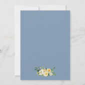 Waterverf Floral Wreath Yellow Dusty Blue Wedding Kaart (Achterkant)