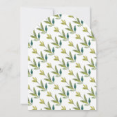 Waterverf Floral Yellow Emerald Greenery Wedding Kaart (Achterkant)