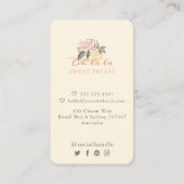 Waterverf Floral Yellow Macaron Bakery & Sweets Visitekaartje (Achterkant)