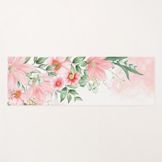 Waterverf Floral Yogamat (Voorkant (horizontaal))