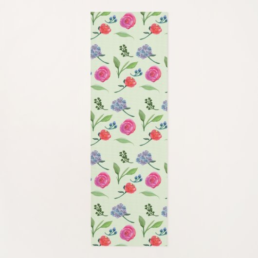 Waterverf Floral Yogamat (Voorkant)
