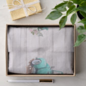  Waterverf Floral & Yorkshire Terrier Dog Tissuepapier (Geschenk)