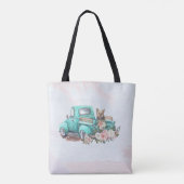  Waterverf Floral & Yorkshire Terrier Dog Tote Bag (Achterkant)