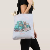  Waterverf Floral & Yorkshire Terrier Dog Tote Bag (Dichtbij)