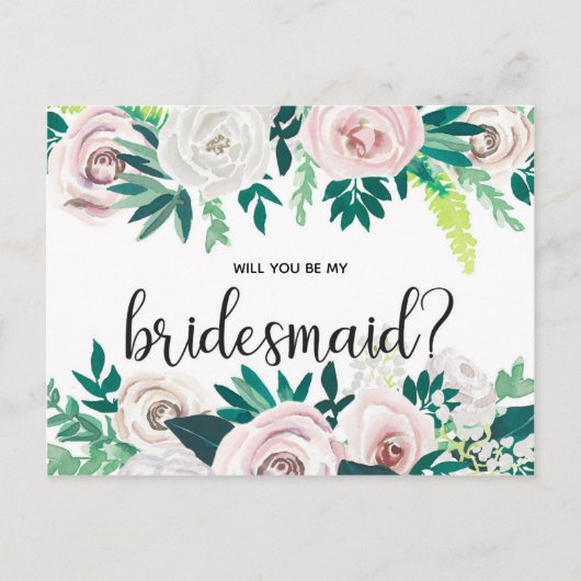 Waterverf Floral zal je mijn briefkaart zijn (Voorkant)