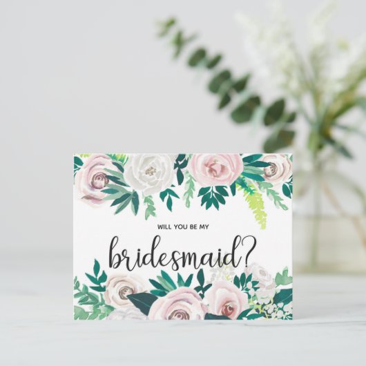 Waterverf Floral zal je mijn briefkaart zijn (Staand voorkant)