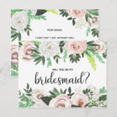 Waterverf Floral zal je mijn briefkaart zijn (Voorkant / Achterkant)