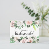 Waterverf Floral zal je mijn briefkaart zijn (Staand voorkant)