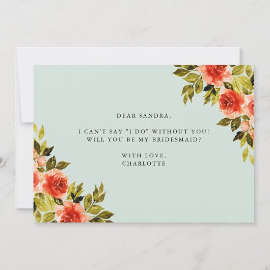 Waterverf Floral zal je mijn briefkaart zijn (Achterkant)