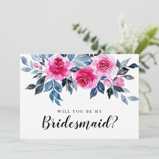 Waterverf Floral zal je mijn briefkaart zijn (Staand voorkant)