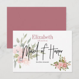 Waterverf Floral zal je mijn eerbetoon zijn Kaart