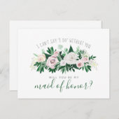 Waterverf Floral zal je mijn eerbetoon zijn Uitnodiging Briefkaart (Voorkant / Achterkant)