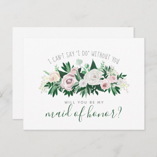 Waterverf Floral zal je mijn eerbetoon zijn Uitnodiging Briefkaart (Voorkant / Achterkant)