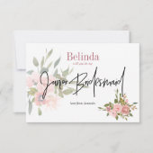 Waterverf Floral zal je mijn junior Bridesmaid zij Kaart (Voorkant)