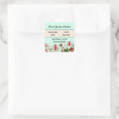 Waterverf Floral Zelfgemaakte zeep Productlabel Vierkante Sticker (Tas)