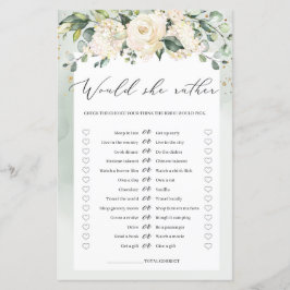 Waterverf Floral zou ze liever Bridal Game hebben