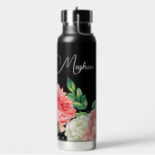 Waterverf Floral Zwart Gepersonaliseerd Bruidsmeis Waterfles (Links)