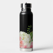 Waterverf Floral Zwart Gepersonaliseerd Bruidsmeis Waterfles (Rechts)
