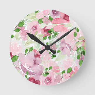 Waterverf florale 2 ronde klok