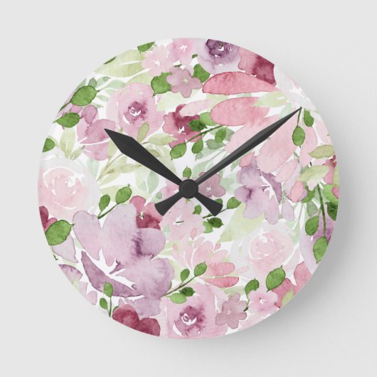 Waterverf florale 2 ronde klok (Voorkant)