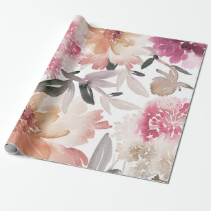 Waterverf florale achtergrondpatroon, bloem, kunst cadeaupapier