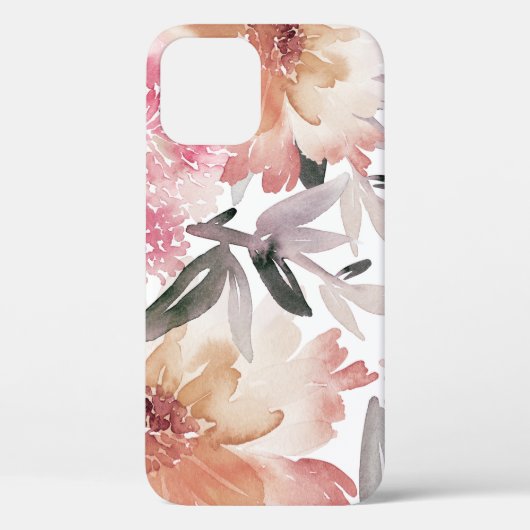 Waterverf florale achtergrondpatroon, bloem, kunst Case-Mate iPhone case (Achterkant)