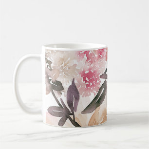 Waterverf florale achtergrondpatroon, bloem, kunst koffiemok