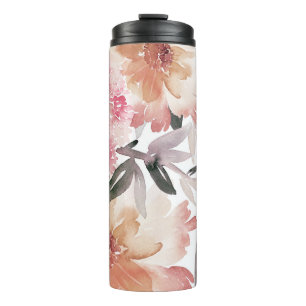 Waterverf florale achtergrondpatroon, bloem, kunst thermosbeker