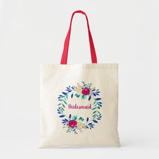 Waterverf florale adem Bridesmaid tas gift (Voorkant)