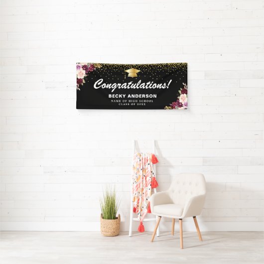 waterverf florale afstuderen banner bessen (Insitu)