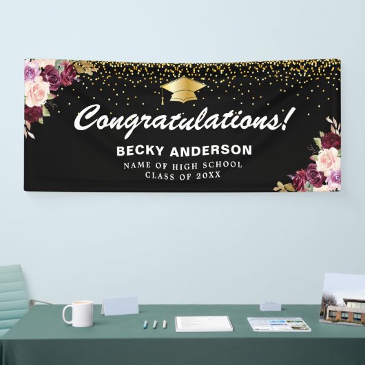 waterverf florale afstuderen banner bessen (Beurs)