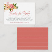 Waterverf florale Baby shower Book Request Informatiekaartje (Voorkant / Achterkant)