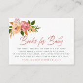 Waterverf florale Baby shower Book Request Informatiekaartje (Voorkant)