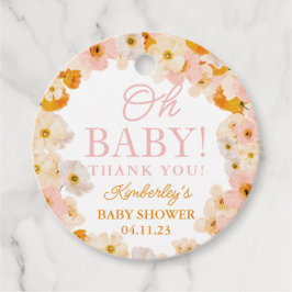 Waterverf florale baby shower Oh Baby Favor Tags Bedankjes Labels