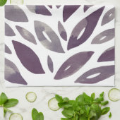 Waterverf florale blokjes - paars en grijs theedoek (Gevouwen)