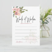 Waterverf florale Blush en Roos Gold Advice Advieskaart (Staand voorkant)