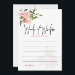 Waterverf florale Blush en Roos Gold Advice Advieskaart<br><div class="desc">Trendy Blush en Roos Gold Wedding floral waterverf Vrijgezellenfeest adviseren voor een Bride-to-be kaart met elegante handschrift die aan uw specificaties kan worden aangepast.</div>