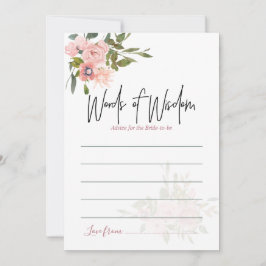 Waterverf florale Blush en Roos Gold Advice Advieskaart